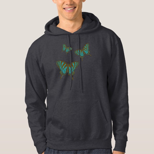 Veste À Capuche Chemise foncée pour hommes Native Swallowtail (Devant)