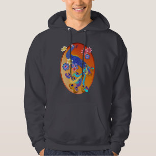 Veste À Capuche Chemises de fantaisie d'ovale de paon et de fleurs