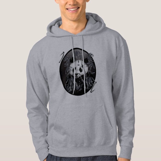 Veste À Capuche Chemises grises d'ovale de panda de ton (Devant)