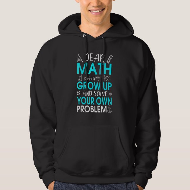 Veste À Capuche Cher Math Math Dit Pour Enseignant Ou Étudiant (Devant)