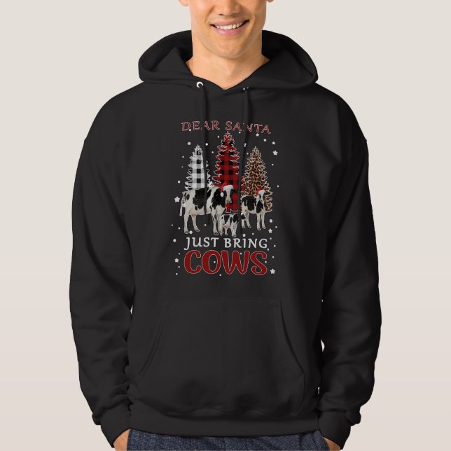 Veste À Capuche Cher Père Noël Apporte juste des vaches Buffalo de (Devant)