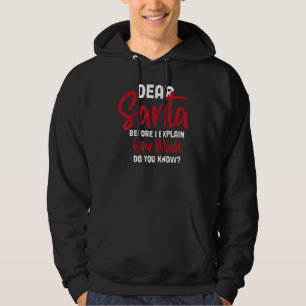 Veste À Capuche Cher Père Noël Avant D'Expliquer Combien Connaisse