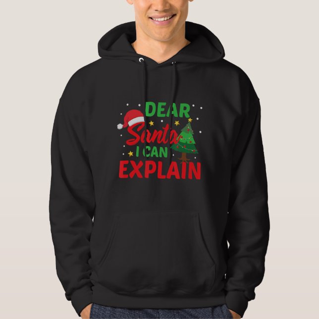Veste À Capuche Cher Père Noël, Je Peux Expliquer Les Enfants Coqu (Devant)