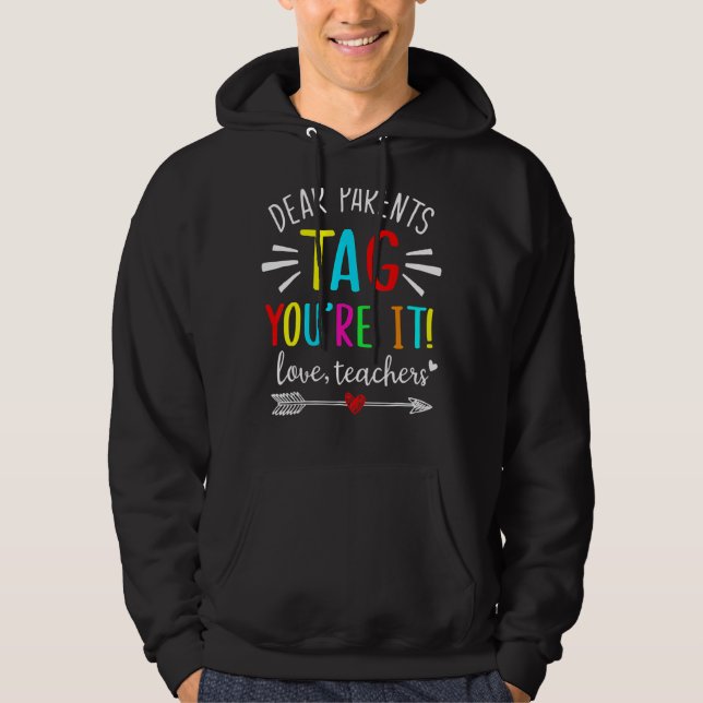 Veste À Capuche Chers parents Balise Vous êtes ça l'amour Enseigna (Devant)