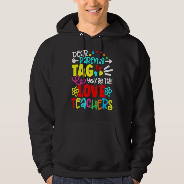 Veste À Capuche Chers parents Étiquette Vous êtes ça l'amour Ensei (Devant)