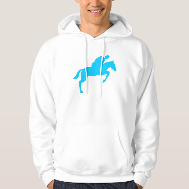 Veste À Capuche Cheval Jumping - Sky Blue (Devant)