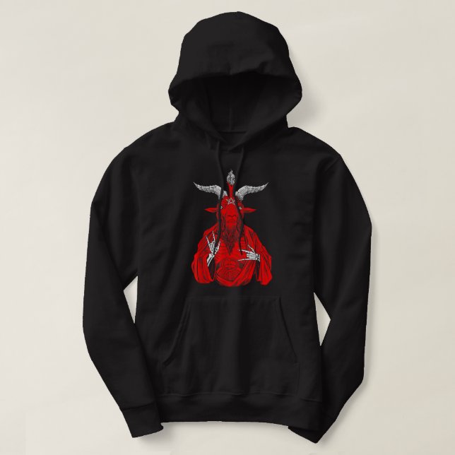 Veste À Capuche Chèvre anti-Christ de Blackcraft Satan Baphome pou (Design devant)
