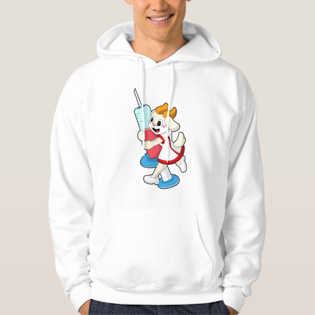 Veste À Capuche Chèvre comme infirmière à la vaccination avec seri (Devant)