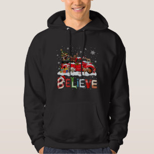 Veste À Capuche Chèvre équitation Camion Rouge Arbre de Noël Croir