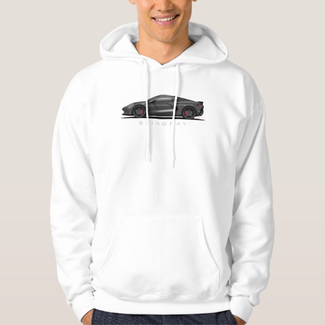 Veste À Capuche Chevrolet Corvette C8 Illustration Noir (Devant)