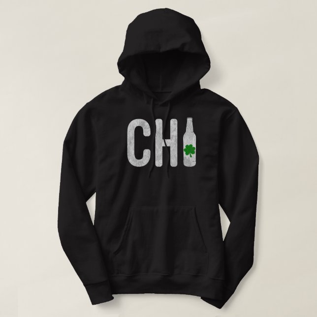 Veste À Capuche ChI Chicago Bière bouteille Jour de la Saint Patri (Design devant)