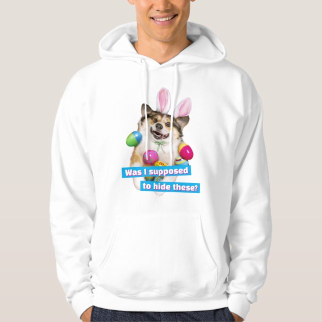 Veste À Capuche Chien allongé sur des œufs de Pâques (Devant)