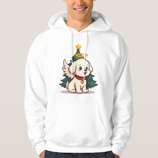 Veste À Capuche Chien Ange Maltais (Devant)
