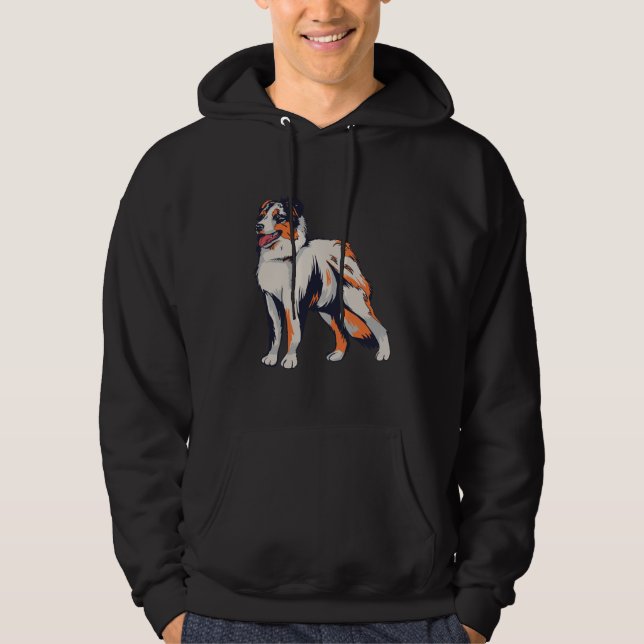 Veste À Capuche Chien berger australien Aussie chien de ferme (Devant)