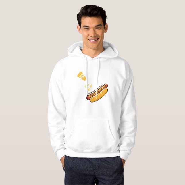 Veste À Capuche Chien Chaud Mignon & Flacon de Moutarde (Devant entier)