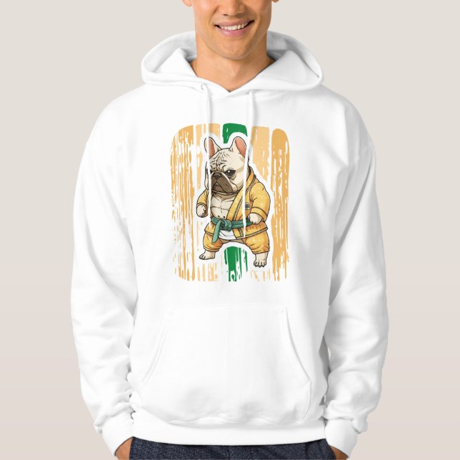Veste À Capuche Chien connaît Karate (Devant)
