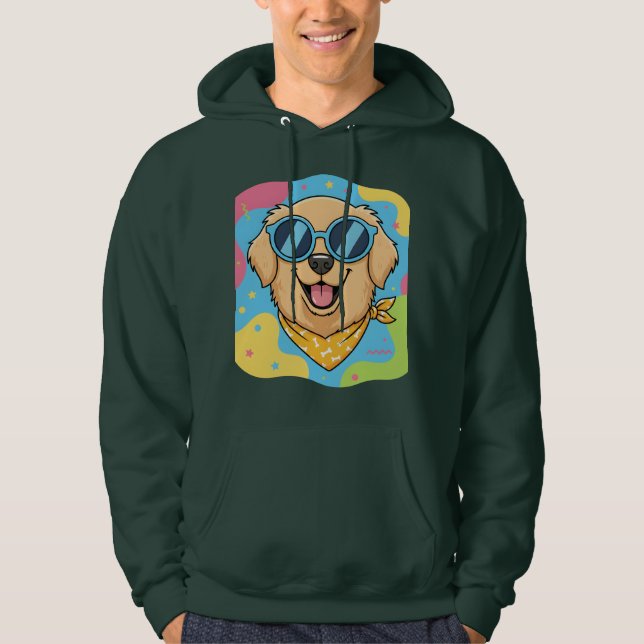 Veste À Capuche Chien Cool Avec Des Lunettes De Soleil Drôle  (Devant)