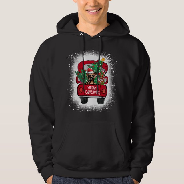 Veste À Capuche Chien de boîte mignon Camion rouge Joyeux Noël Ble (Devant)