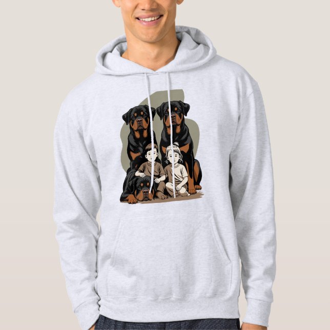 Veste À Capuche chien de garde protecteur, rottweiler (Devant)