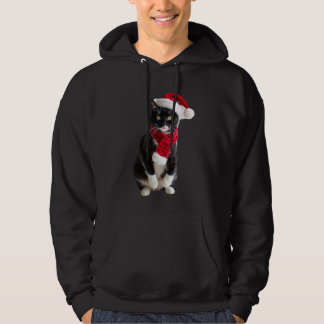 Veste À Capuche Chien de Noël noir Chapeau de Père Noël Écharpe de