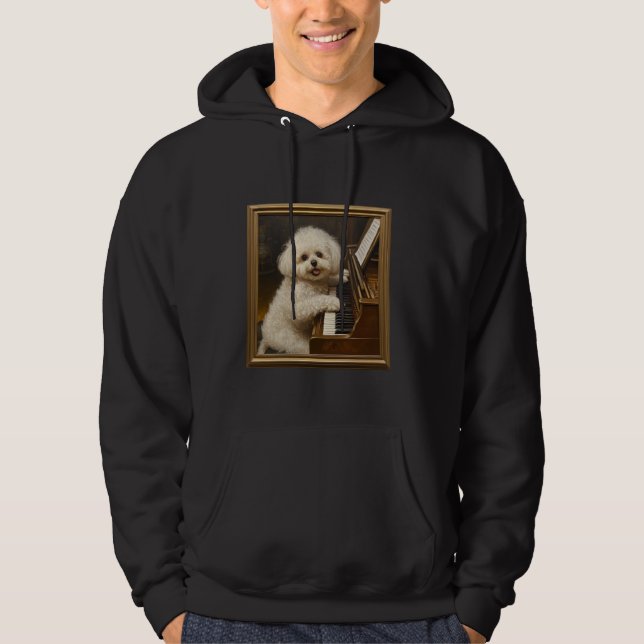 Veste À Capuche Chien de piano Bichon Frise (Devant)