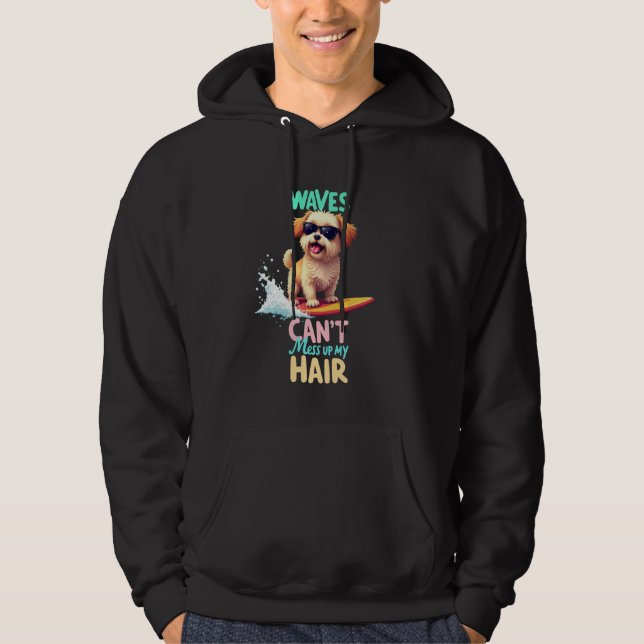 Veste À Capuche Chien de surf Shih Tzu cool (Devant)