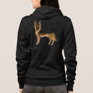 Veste À Capuche Chien drôle berger allemand noir et feu dessin ani