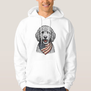 Veste À Capuche Chien gribouillé patriotique Gravure vintage vecte