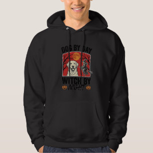Veste À Capuche Chien le jour sorcière la nuit Halloween vintage c