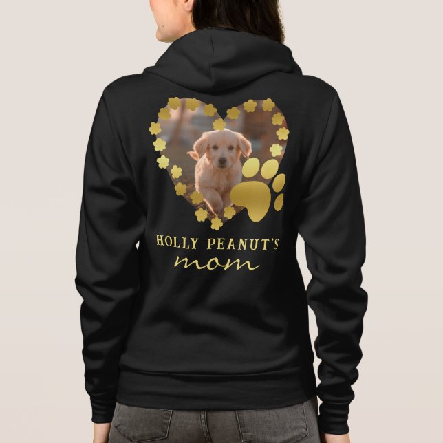 Veste À Capuche Chien Maman Personalisé Coeur Dow Paw Pet Pet Love (Dos)