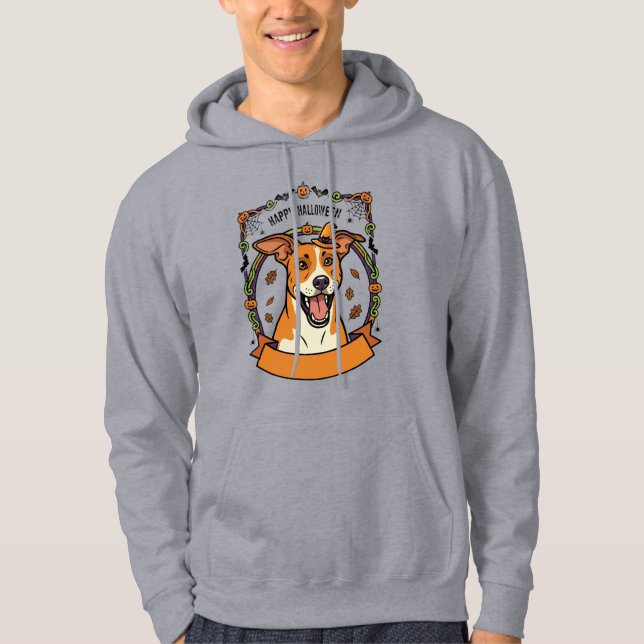Veste À Capuche chien mignon et heureux d'Halloween (Devant)