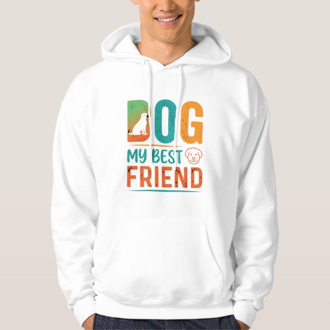 Veste À Capuche Chien Mon Meilleur Ami Design Rétro (Devant)