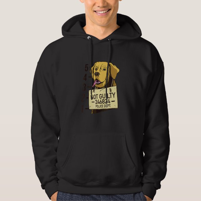 Veste À Capuche Chien non coupable photo d'identité prison   (Devant)