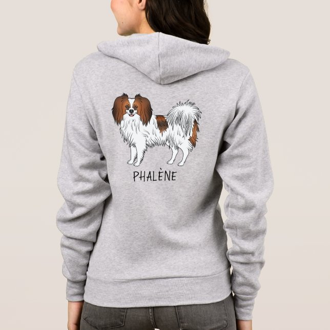 Veste À Capuche Chien Phalène Rouge Sable Pour Propriétaire ou Ama (Dos)