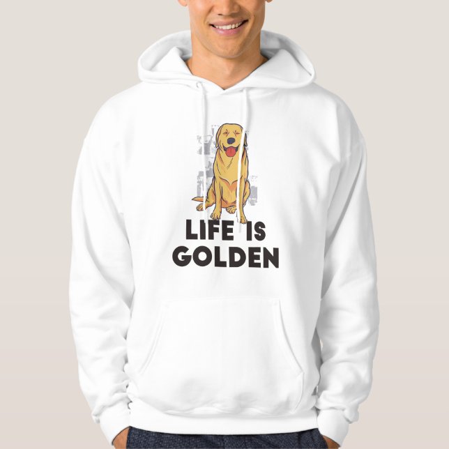 Veste À Capuche Chien Retriever Doré - La Vie Est Dorée (Devant)