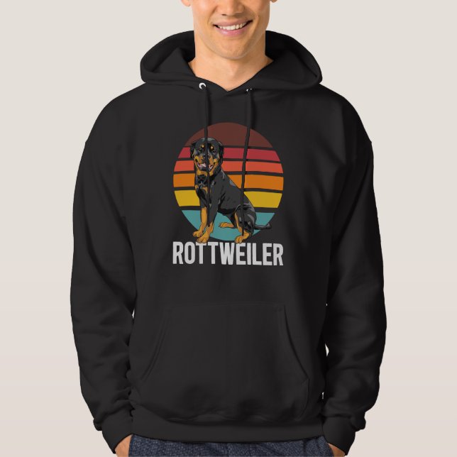 Veste À Capuche Chien Retro Rottweiler (Devant)