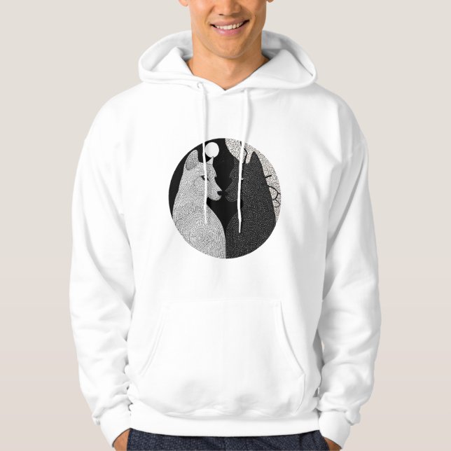Veste À Capuche Chiens noirs et blancs (Devant)