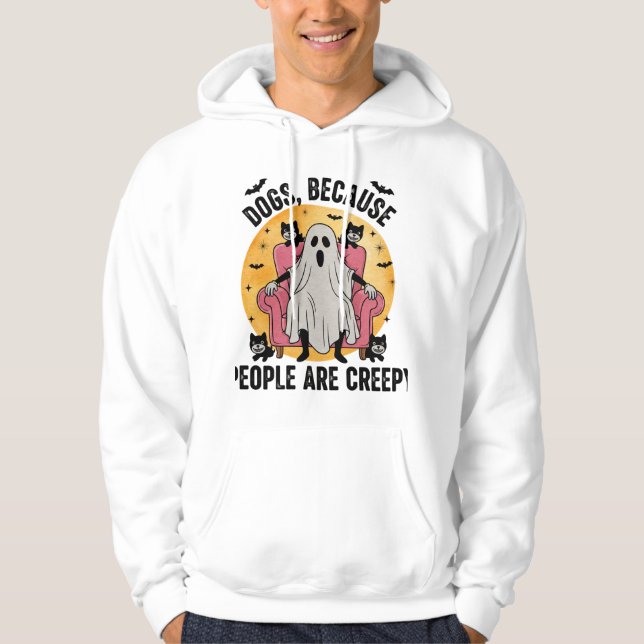 Veste À Capuche Chiens parce que les gens sont flippants (Devant)