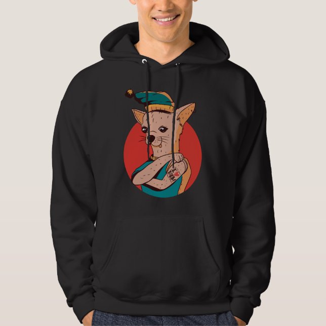 Veste À Capuche Chihuahua Maman Tattoo (Devant)