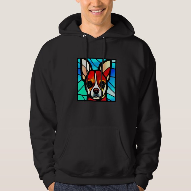 Veste À Capuche Chihuahua - Stained Glass Pop Art Premium_10 (Devant)
