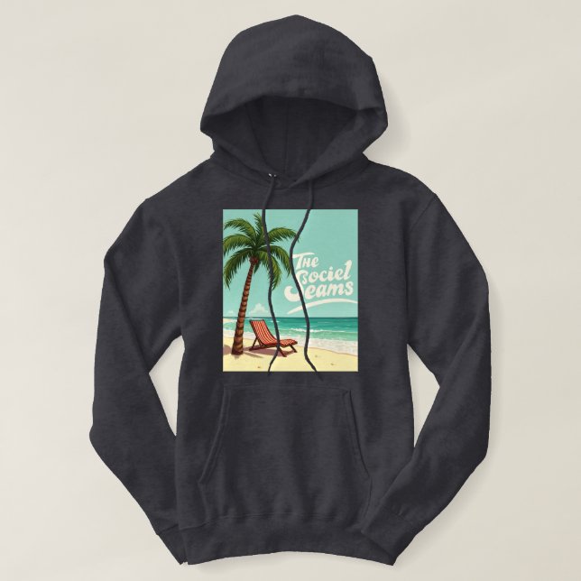 Veste À Capuche Chill tropical - Palm Tree & Beach Chair T-Shirt (Design devant)