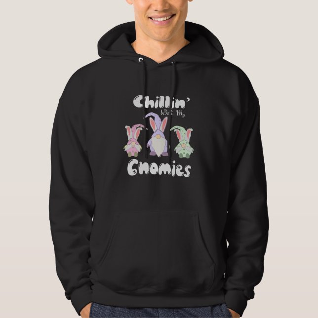 Veste À Capuche Chillin Avec Mes Gnomies Rabbit de Pâques Joyeux E (Devant)