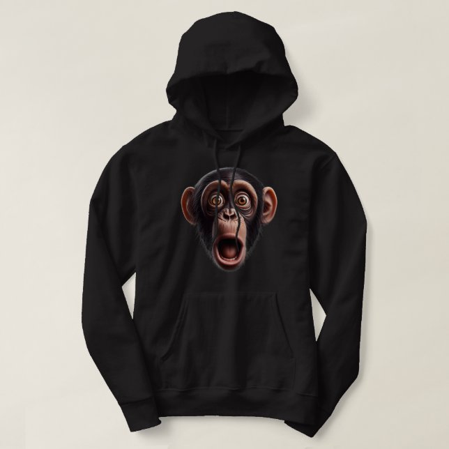 Veste À Capuche Chimpanzé drôle de visage de singe (Design devant)