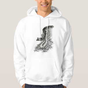 Veste À Capuche Chine Dragon, noir et blanc Design en Tattoostyl