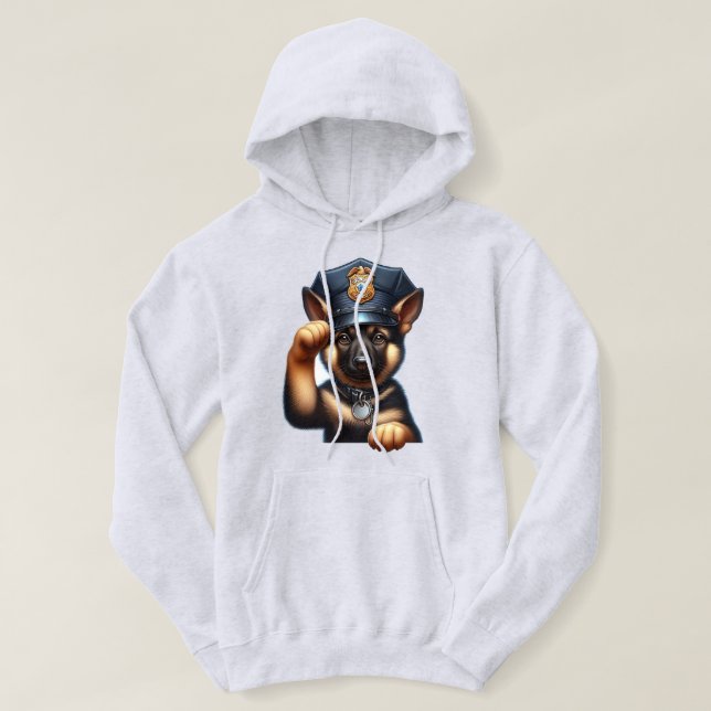 Veste À Capuche Chiot habillé en policier avec Casquette et insign (Design devant)