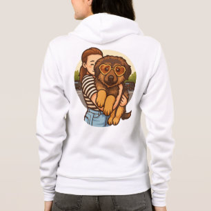 Veste À Capuche Chiot mignon avec des lunettes de soleil en forme