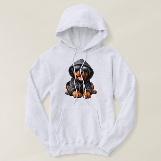 Veste À Capuche Chiot Rottweiler en Sweatshirt à capuchon (Design devant)
