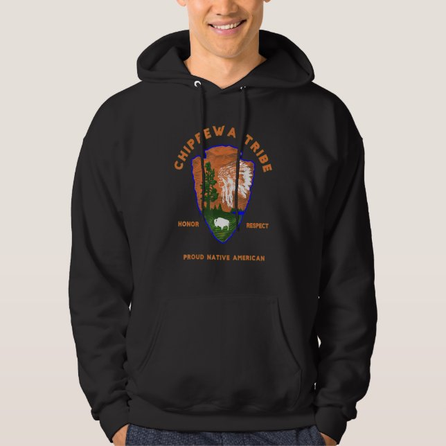 Veste À Capuche Chippewa Tribe Amérindienne de l'Amérique Fierté R (Devant)