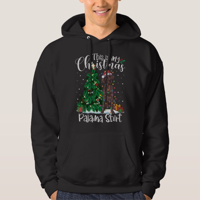 Veste À Capuche Chocolat de Noël amusant Laboratoire Labrador Pyja (Devant)