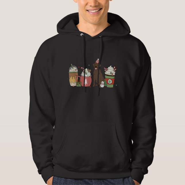 Veste À Capuche Chocolat Lab Café Latte hiver Chien de Noël Mo (Devant)
